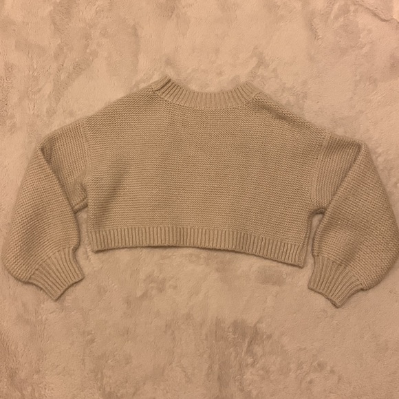 Garage Cream Cropped Sweater Size XS - Picture 2 of 4